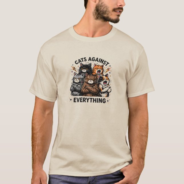 Katzen Gegen T-Shirt (Vorderseite)
