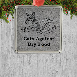 Katzen gegen trockene Lebensmittel Ornament Aus Metall