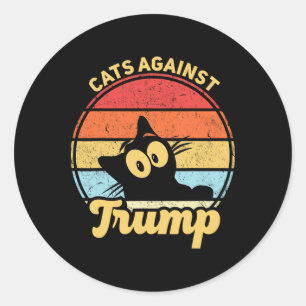 Katzen gegen Trump Funny Anti Trump 2020 Wahl Runder Aufkleber