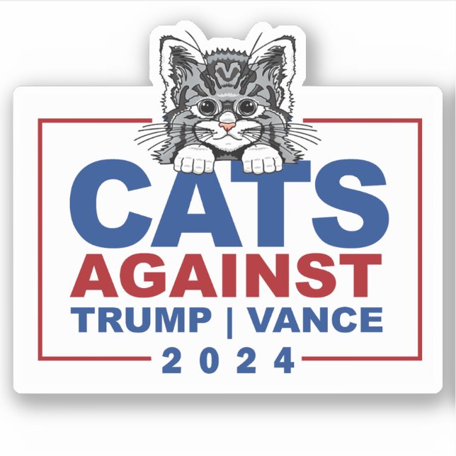 Katzen gegen Trump Vance Aufkleber (Vorderseite)