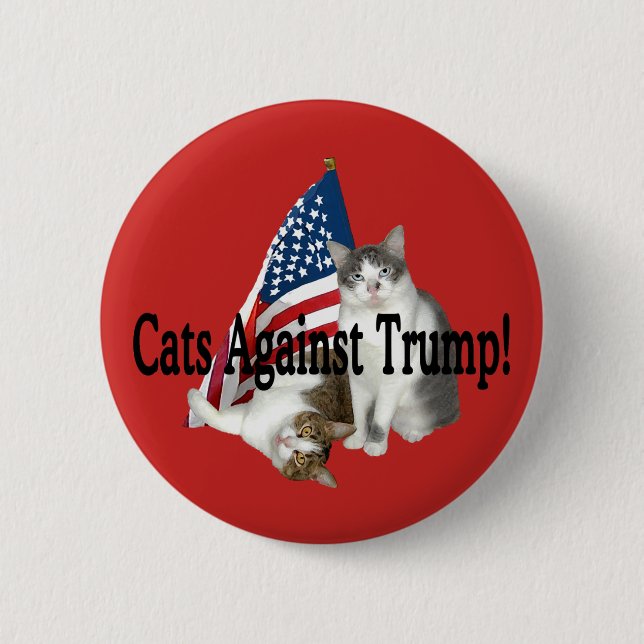"Katzen gegen Trumpf" Knopf Button (Vorderseite)
