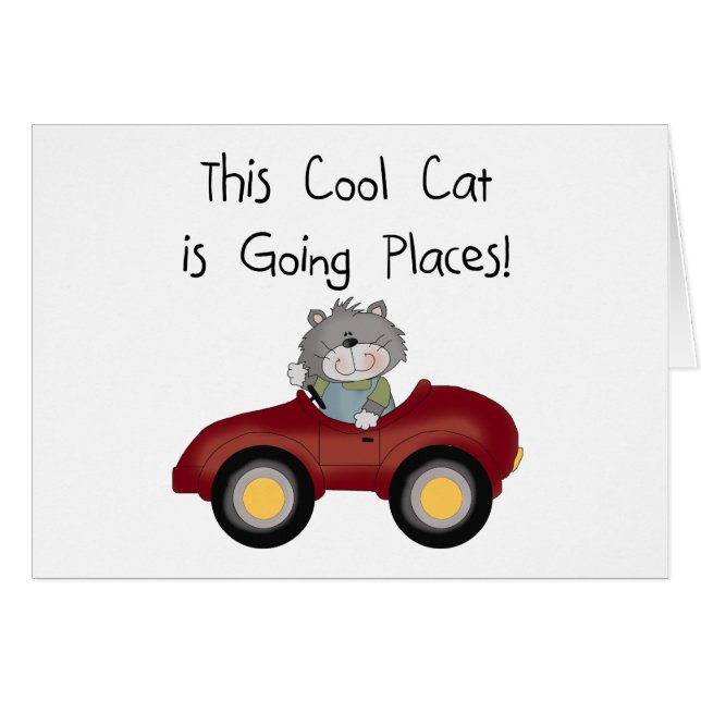 Katzen-gehende Platz-rote Auto-T-Shirts und Gesche (Vorderseite (Horizontal))