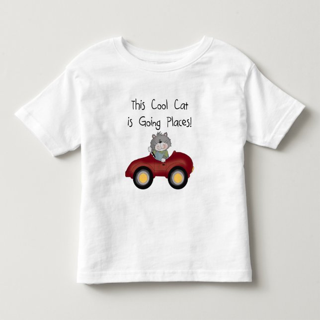 Katzen-gehende Platz-rote Auto-T-Shirts und Kleinkind T-shirt (Vorderseite)