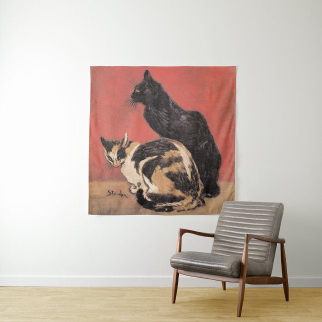 Katzen, Gemälde von Theophile Steinlen, Wandteppich (Beispiel)