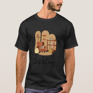 Katzen & gemütliche friedliche Wohnzimmer-Dekorati T-Shirt