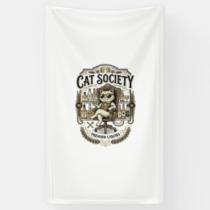 Katzen Gesellschaft Katzen Alkohol Bar Humor Vinta Banner