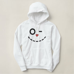 Katzen-Gesicht Bestickter Hoodie