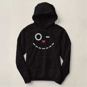 Katzen-Gesicht Bestickter Hoodie