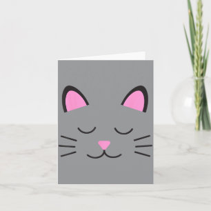 Katzen-Gesicht-Kopf-geschlossene Augen Lächeln Lus Karte