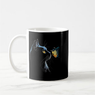 Katzen-Gesicht - Mit Schmetterling Kaffeetasse