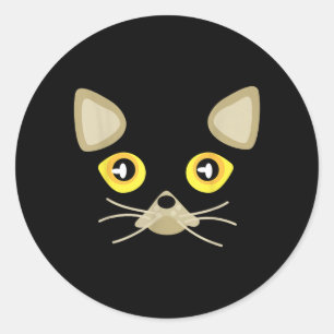 Katzen-Gesicht Niedlich Lustige Katzenliebhaber Tr Runder Aufkleber