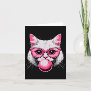 Katzen-Gesicht Nk Gles Bubble Gum Süße Kitty Fraue Karte
