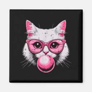 Katzen-Gesicht Rosa Gles Bubble Gum Süße Katze Fra Magnet