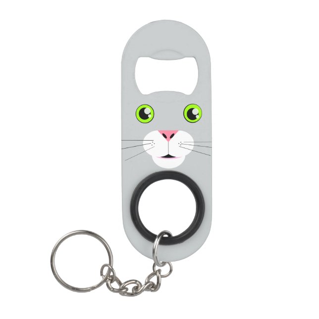 Katzen-Gesicht Schlüsselanhänger Flaschenöffner (Vorderseite)