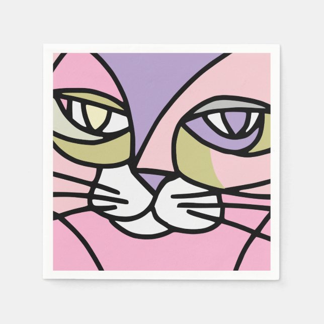 Katzen Gesicht Serviette (Vorderseite)