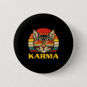 Katzen-Gesicht Sonnenbrille Karma Lustige Katze Kä Button