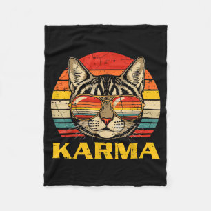 Katzen Gesicht Sungles Karma Lustige Kätzchen Kiti Fleecedecke