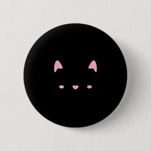 Katzen Gesicht Wimpern Kätzchen süße Katzen Liebha Button