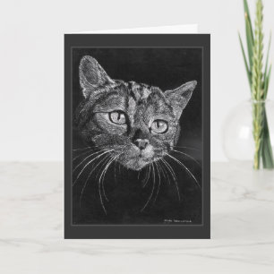 Katzen-Gesicht-Zeichnung von Mark Edward Westerfie Dankeskarte