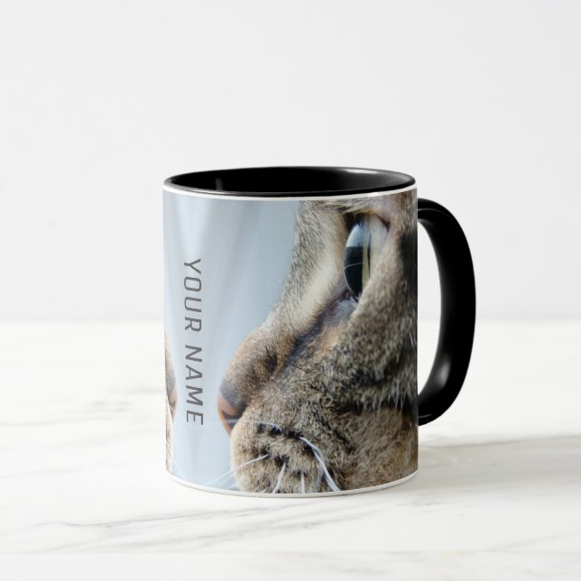 Katzen-Gesichts-Profilbild Foto Tasse (VorderseiteRechts)