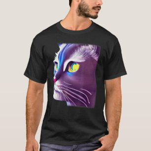 Katzen-Gesichtsgrafik Tier Haustier mürrischer Kä T-Shirt