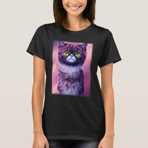 Katzen-Gesichtsgrafik Tier Haustier mürrischer Kä T-Shirt