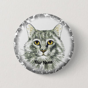 Katzen-Gesichtspinnadel Button