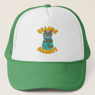 Katzen Groovy Hippie-Katz Kunst Slogan Truckerkappe