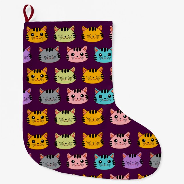 Katzen Großer Weihnachtsstrumpf (Vorderseite)
