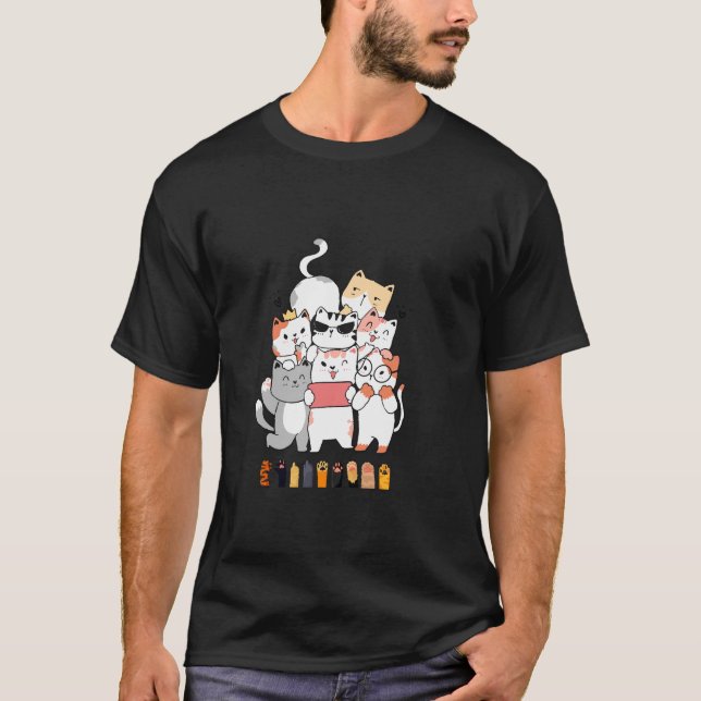 Katzen-Gruppendesign T-Shirt (Vorderseite)