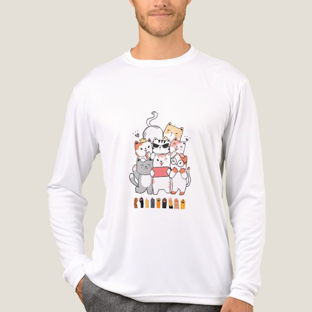Katzen-Gruppendesign Tri-Blend Shirt (Vorderseite)