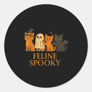 Katzen gruselige Katzen Halloween Hexe Geist Flede Runder Aufkleber
