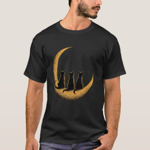 Katzen Halbmond Süße Katzenliebhaber T-Shirt