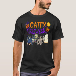 Katzen Halloween-Katze Halloween-Geisterkatze Bek T-Shirt