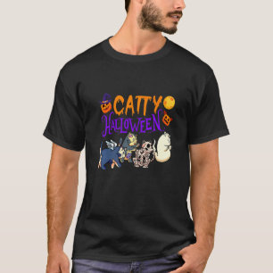 Katzen Halloween-Katze Halloween-Geisterkatzen-Bek T-Shirt