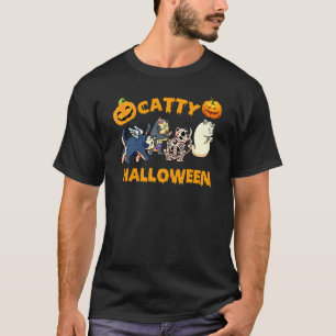 Katzen Halloween-Katze Halloween-Geisterkatzen-Bek T-Shirt