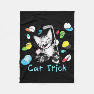 Katzen-Hattrick-Eishockey-Tor-Schieß-Kätzchen-Kitt Fleecedecke
