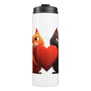Katzen, Herz, Haustier Thermosbecher