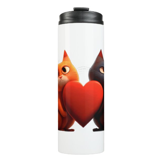 Katzen, Herz, Haustier Thermosbecher (Vorderseite)