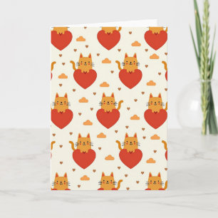 Katzen-Herz-Liebe-Musterkarte Karte