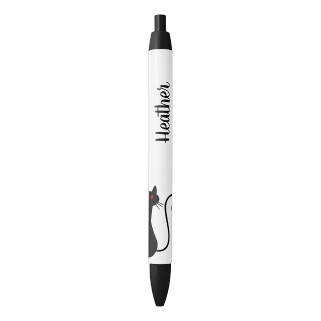 Katzen-Herz-Stift mit Namen Kugelschreiber (Vorderseite Vertikal)
