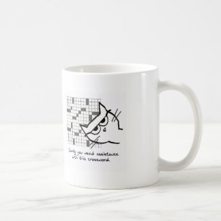 Katzen-Hilfen beim Kreuzworträtsel - lustige Kaffeetasse