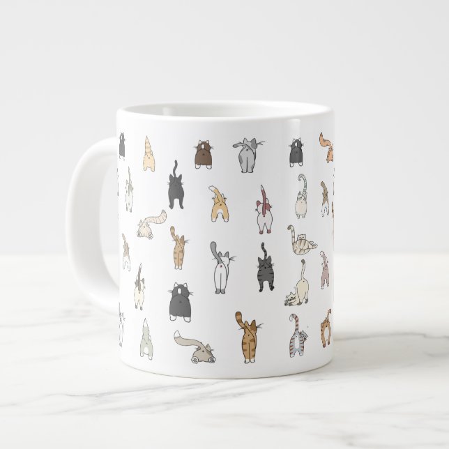 Katzen-Hintern, Crazy Cat Lady, Kitten-Hintern, lu Jumbo-Tasse (Vorderseite Links)