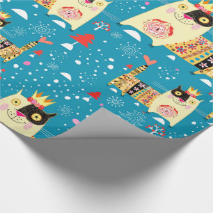 Katzen, Hippie, Bohemische und freie Spirituosen Geschenkpapier