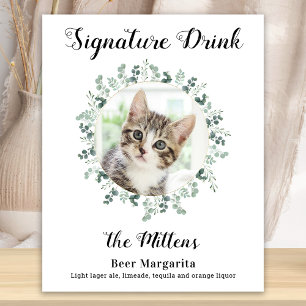 Katzen-Hochzeits-Signature-Drinks Foto-Cocktailbar Poster