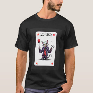 Katzen-Hofnarr-Clown-Spielkarte Faul Halloween T-Shirt