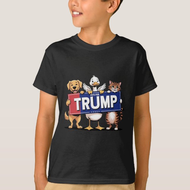 Katzen-Hunde-Haustiere für Trump T-Shirt (Vorderseite)