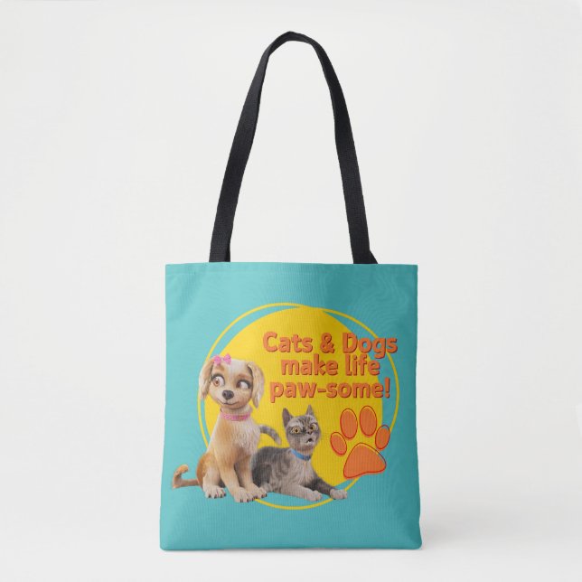 Katzen & Hunde machen das Leben zum Kinderspiel! Tasche (Vorderseite)