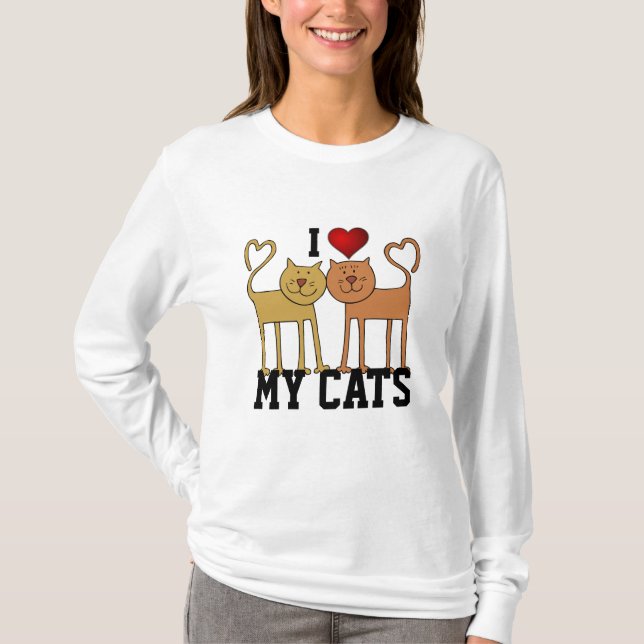 Katzen: Ich habe meine Katzen Liebe T-Shirt (Vorderseite)