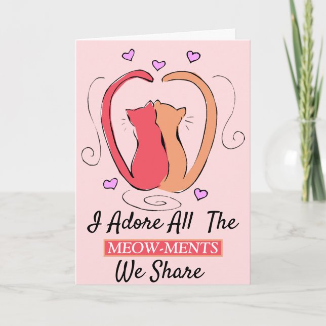 Katzen Ich verehre alle Meow-ments Valentine Heart Karte (Vorderseite)